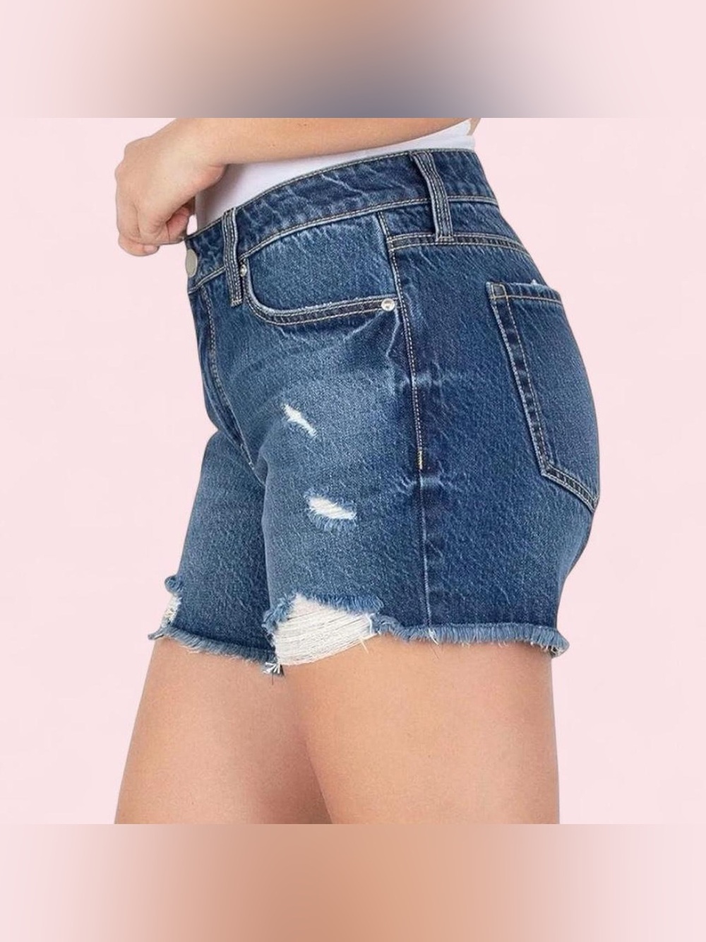 Seven7 Denim Distressed Weekend Jean Shorts Gloss 4